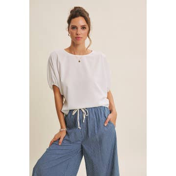 Washed Denim Comfort Meets Wanderlust Stripe Wide-Leg Pants