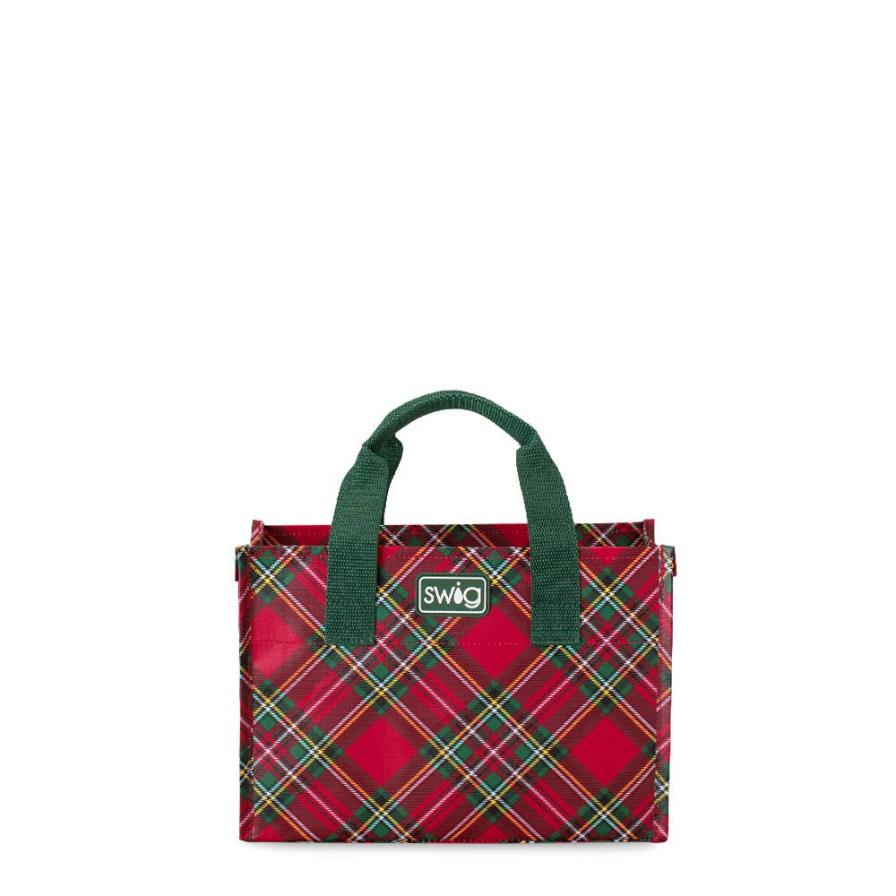 Christmas Plaid Reusable Gift Bag (Small)