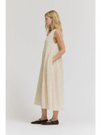 Cream Grid Gauze Easy Dress