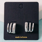 Gold Wide Layered Mini Hoop Earrings