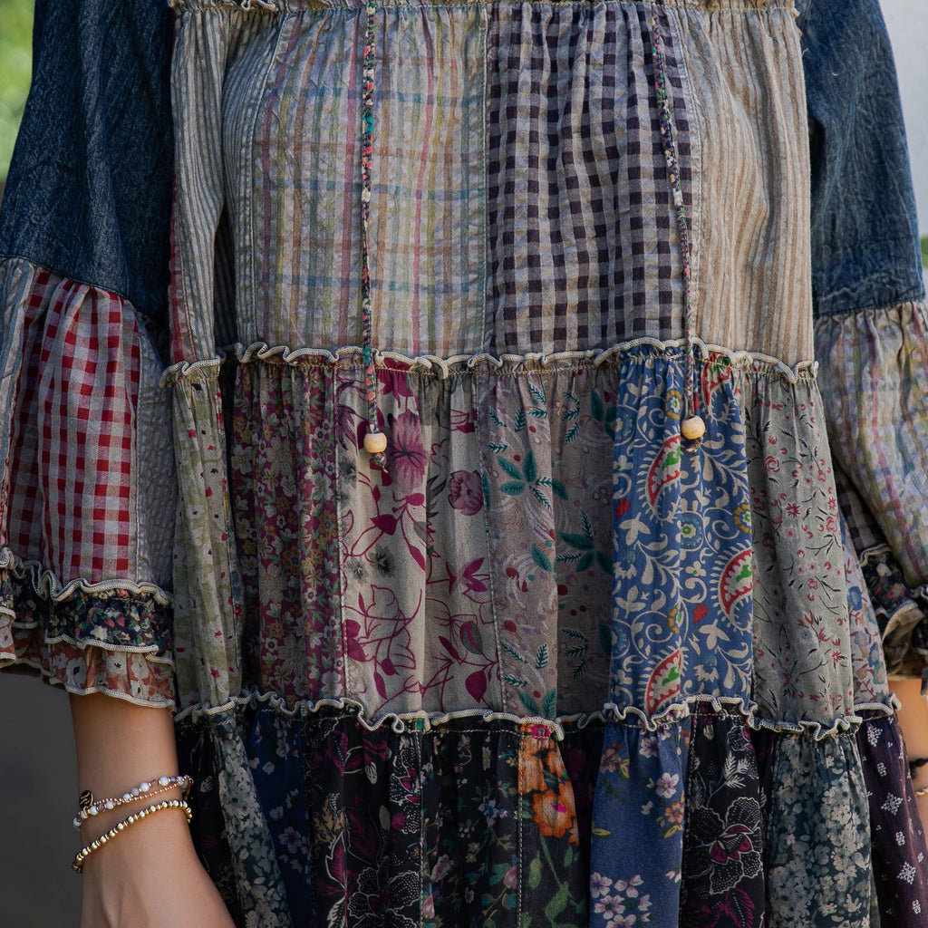 GRAVEL Artistic Fusion: Overdyed Jhabla Top With Emb