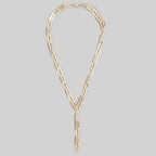 Chunky Paperclip Chain Y Lariat Necklace: G
