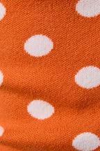 Orange White Dot V-NECK HALTER POLKA DOT KNIT SWEATER TOP