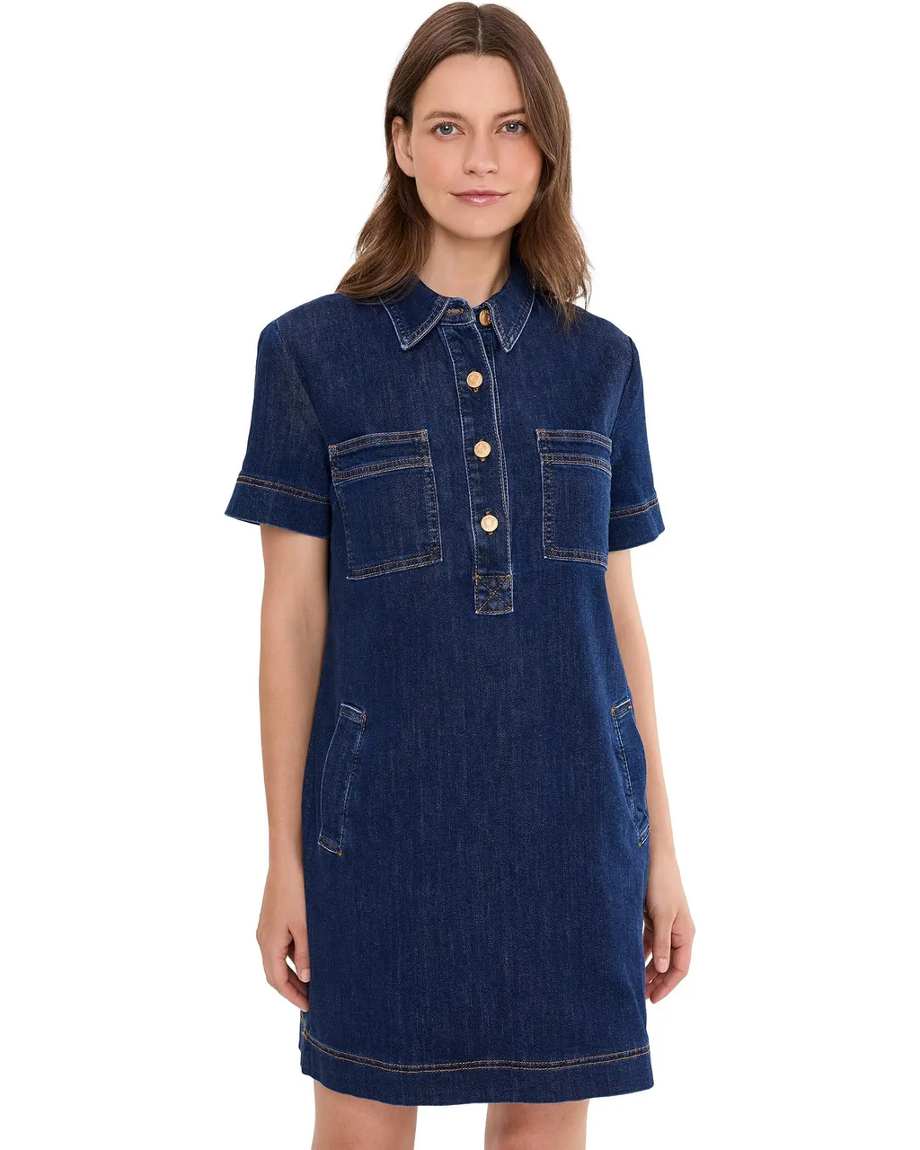 Plane W/Euro Base Wash Tatiana Dress W/ Placket