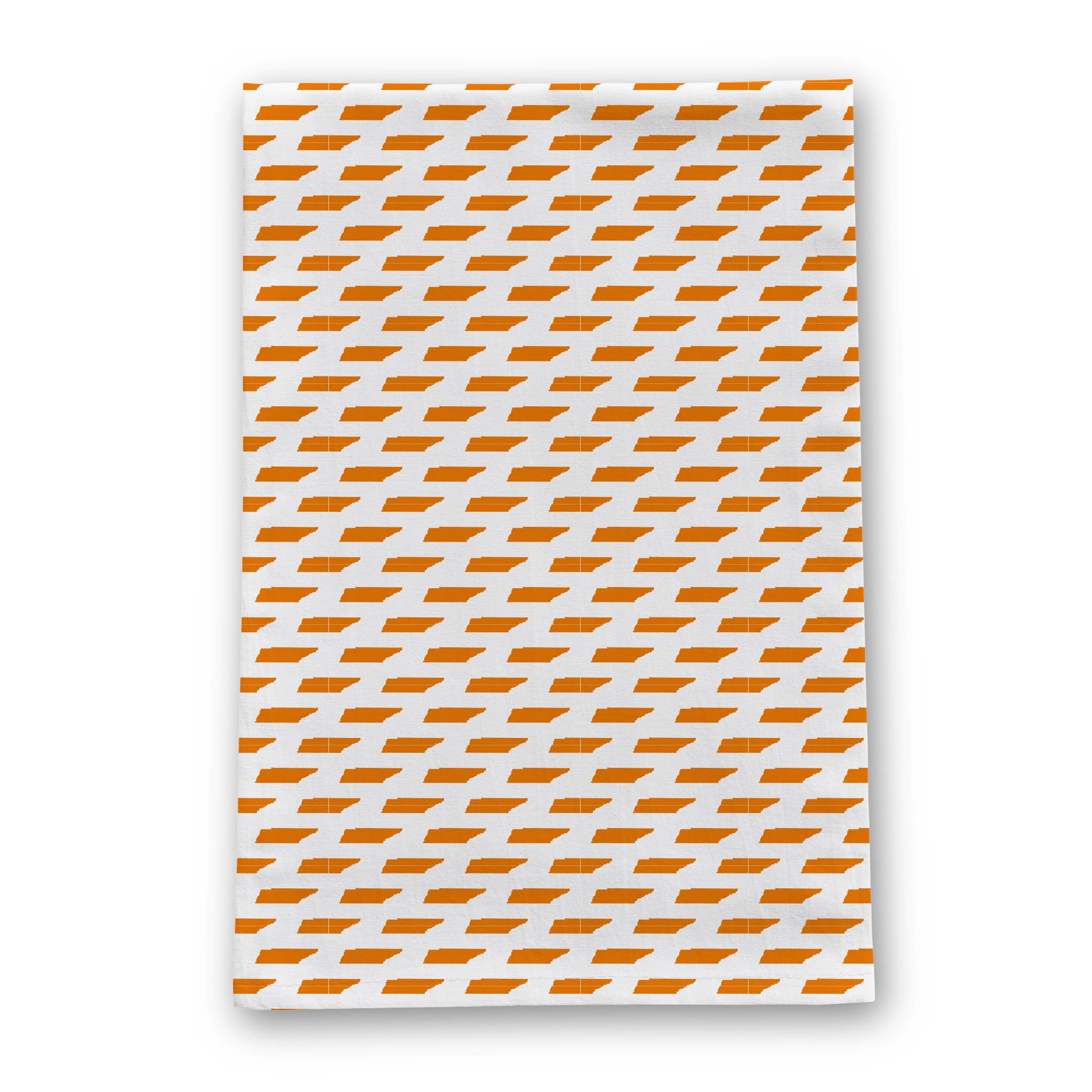 White/Orange Tennessee Shape Tea Towel