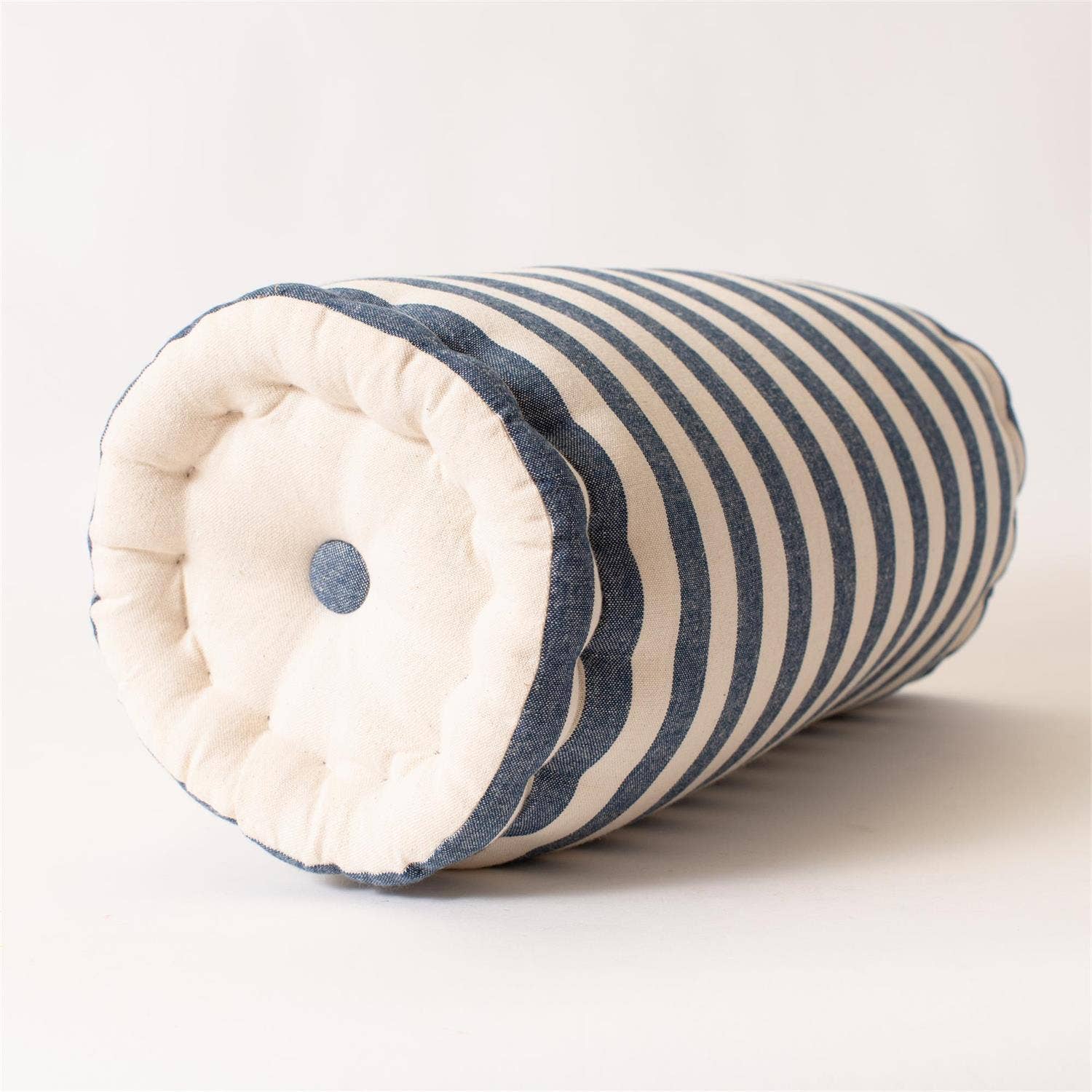 Blue Stripe Bolster Pillow | Coastal Decor