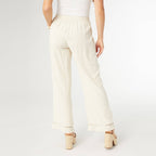 Layla Crossover Ruffle Pant: Natural
