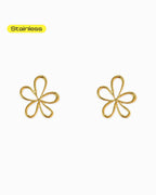 Stainless Line Flower Earrings