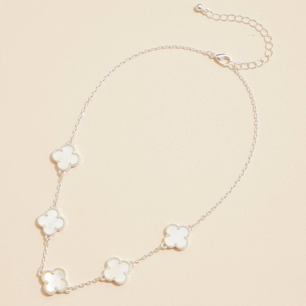 Gold Chain Necklace with Shell Inlay Charms: Pink / One / 4SN11001