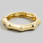 Round Bamboo Knuckle Hinged Bangle Bracelet: G