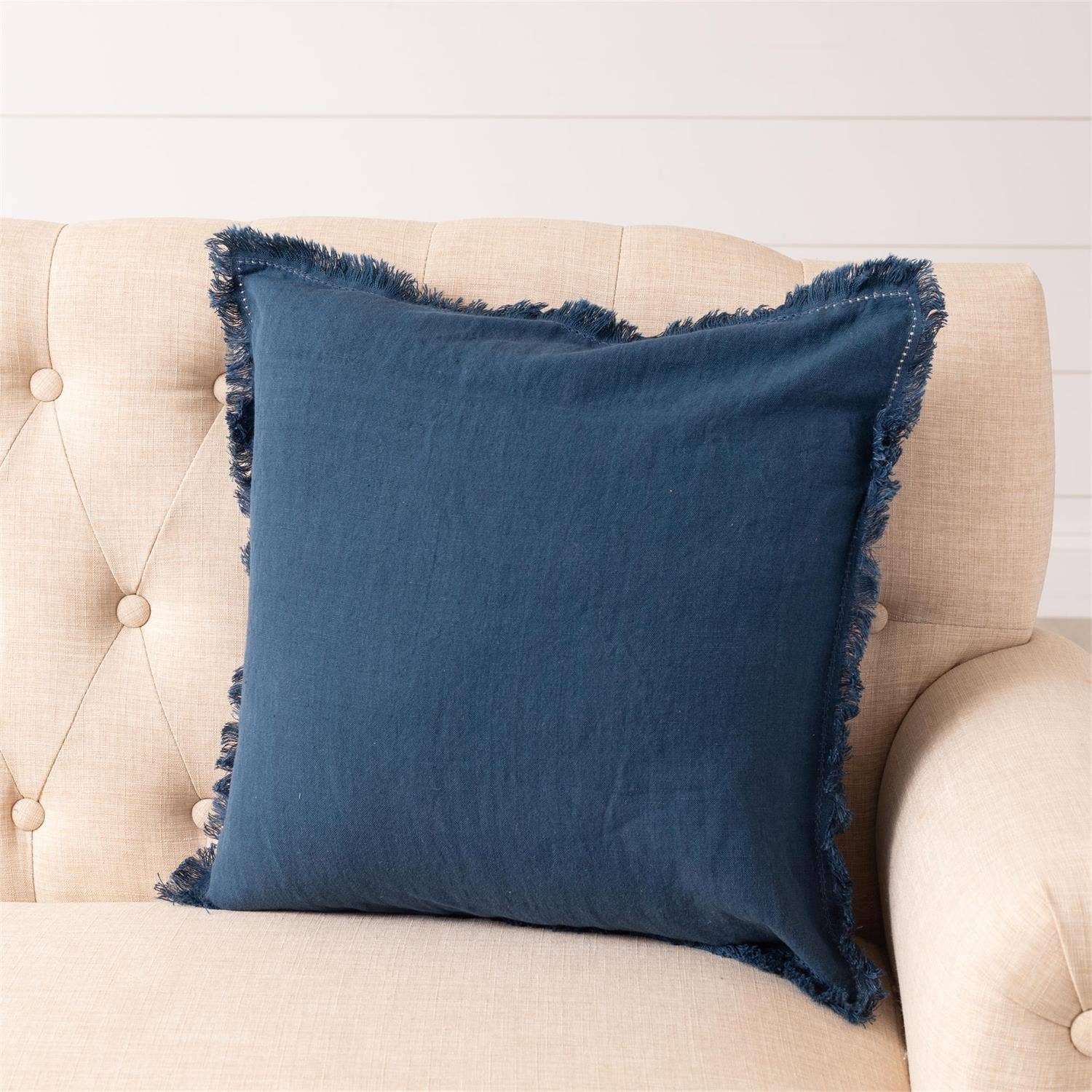 Blue Stonewashed Linen Blend pillow
