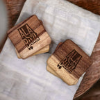 US State Map Coasters - Walnut Wood Coasters - Set of 4: Standard Grain