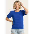 Royal TEXTURE STRIPED SOLID SWEATER
