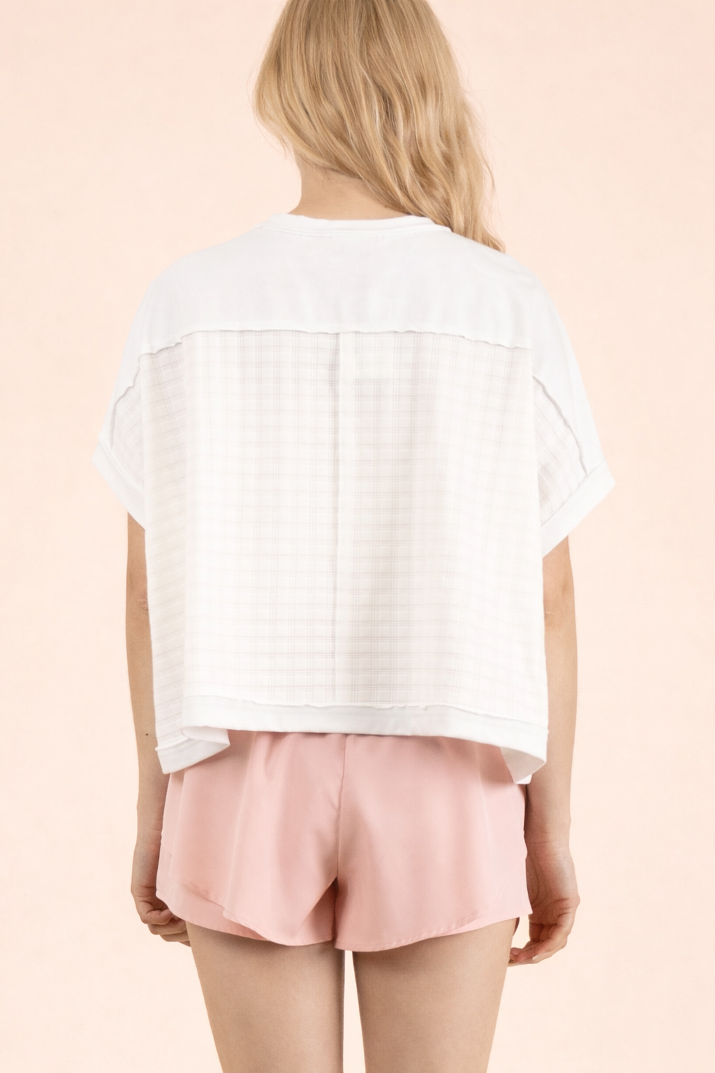 White Dolman Sleeve Textured Knit Casual Top