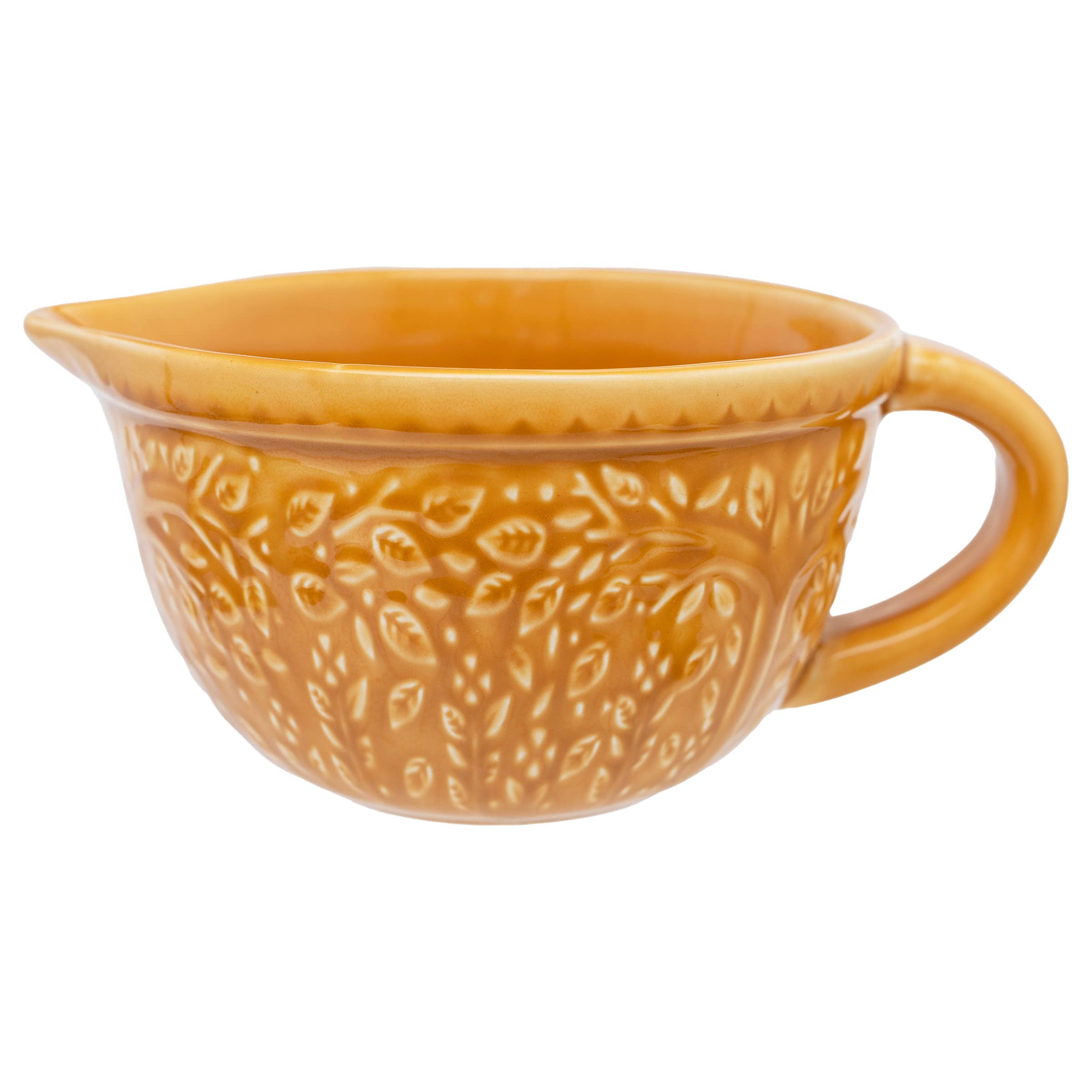 Saffron Leaf Embossed Dolomite Mixing Bowl Small Fall Autumn