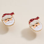 Christmas Santa Claus Stud Earrings: Red / One / 4BE32052