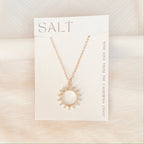 SUNBURST NECKLACE | gold | sparkly sun pendant necklace : 18" Chain