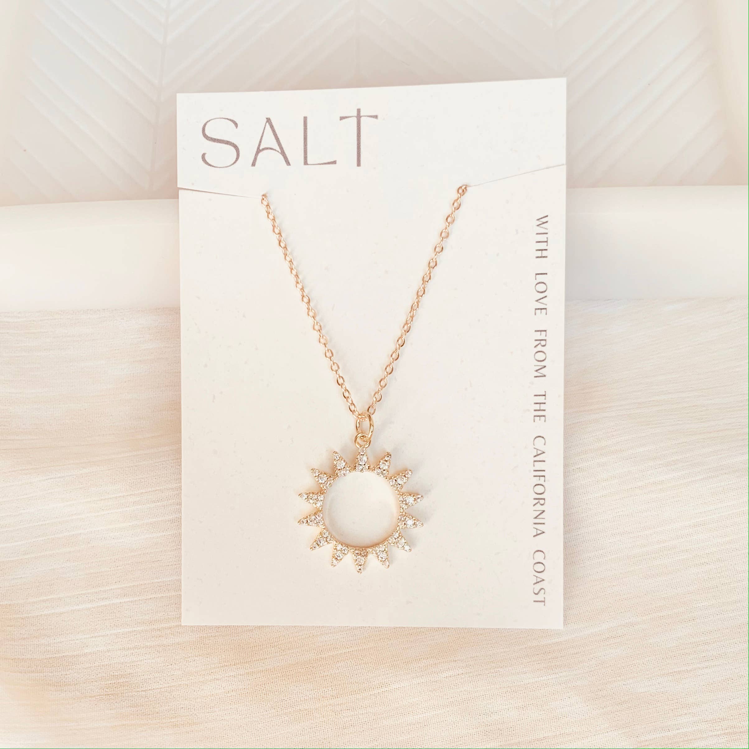 SUNBURST NECKLACE | gold | sparkly sun pendant necklace : 18" Chain