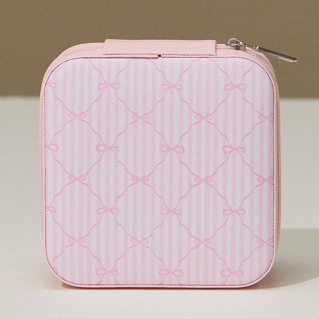 Bow Monogram Print Jewelry Box -Travel Size: Ivory / One / 5AC78043