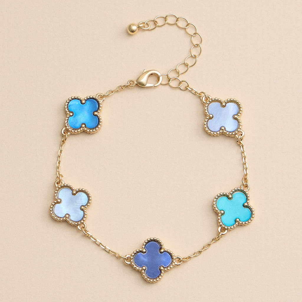 Colorful Shell Charm Bracelet with Gold Detailing: White Gold / One / 5SB21068