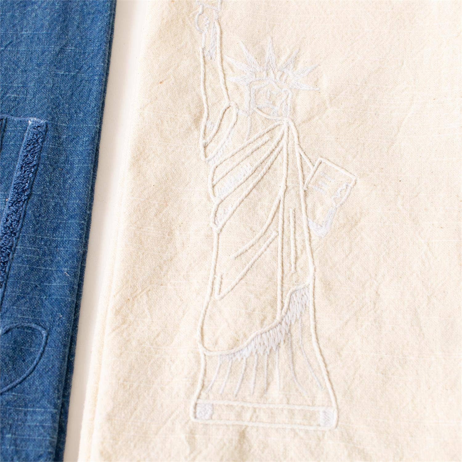 Patriotic Stonewashed Tea Towels (Set Of 3)