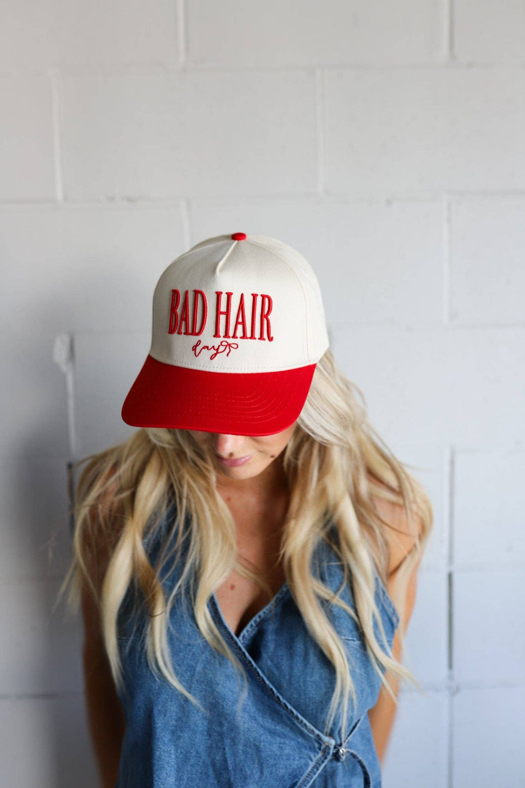 Bad Hair Day Trucker Hat: CREAM CORDUROY