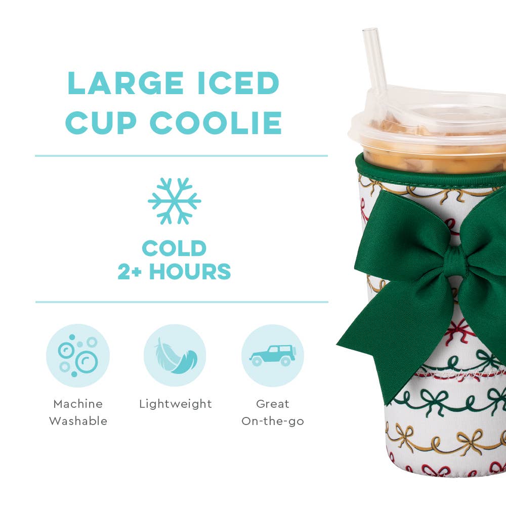 Christmas Bows Iced Cup Coolie (Large)