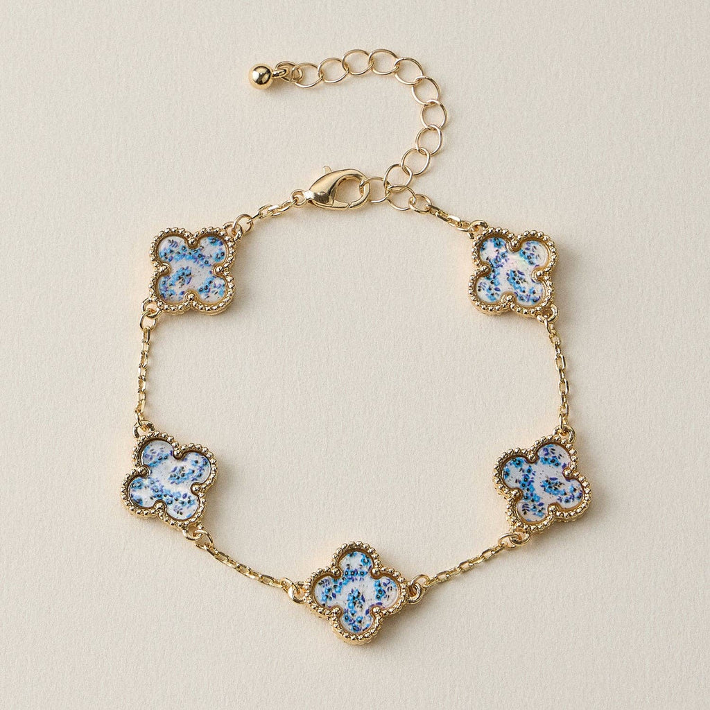 Colorful Shell Charm Bracelet with Gold Detailing: Black / One / 5SB21068