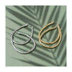 Hammered Teardrop Open Hoop Earrings: GD