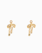 Pearl Drop Lace Bow Earrings