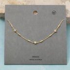 Cz Station Bar Chain Necklace: GDCRY