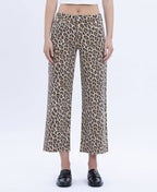 ANIMAL PRINT HIGH RISE ANIMAL PRINT CROP WIDE LEG JEANS