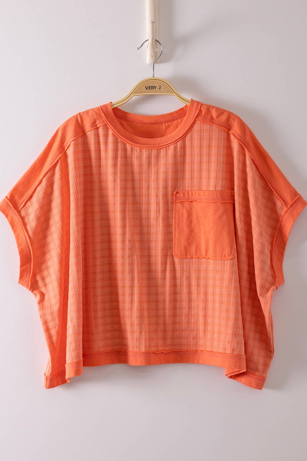 Coral Dolman Sleeve Textured Knit Casual Top