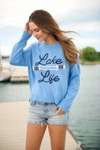 "LAKE LIFE" RELAXED FIT SWEATER: SMALL