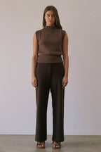 Choco Lexi Ribbed Mock Neck Sweater Vest