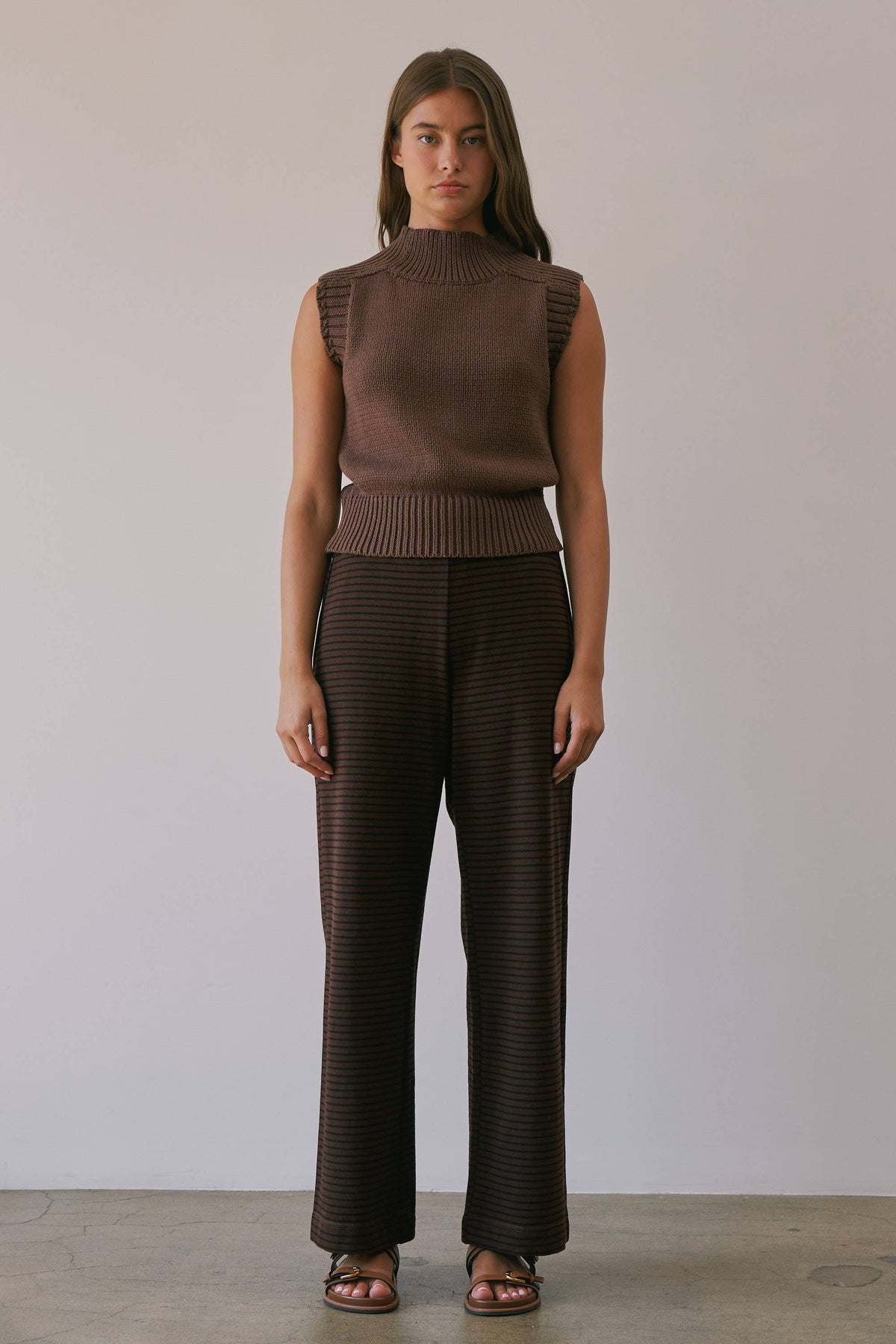 Choco Lexi Ribbed Mock Neck Sweater Vest