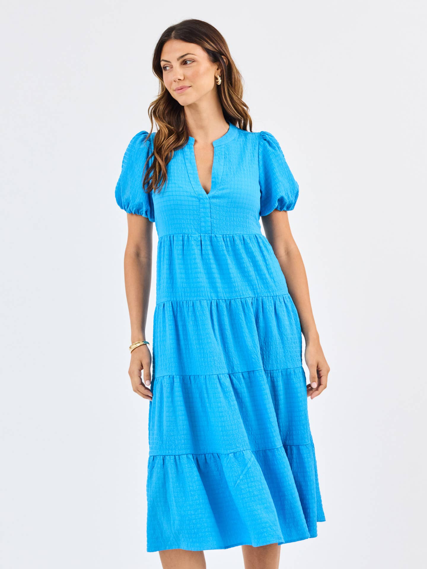 Kinsley Seersucker Dress | Blue