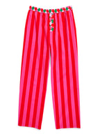 ASST/6 FESTIVE STRIPE BOXER PANTS: RED