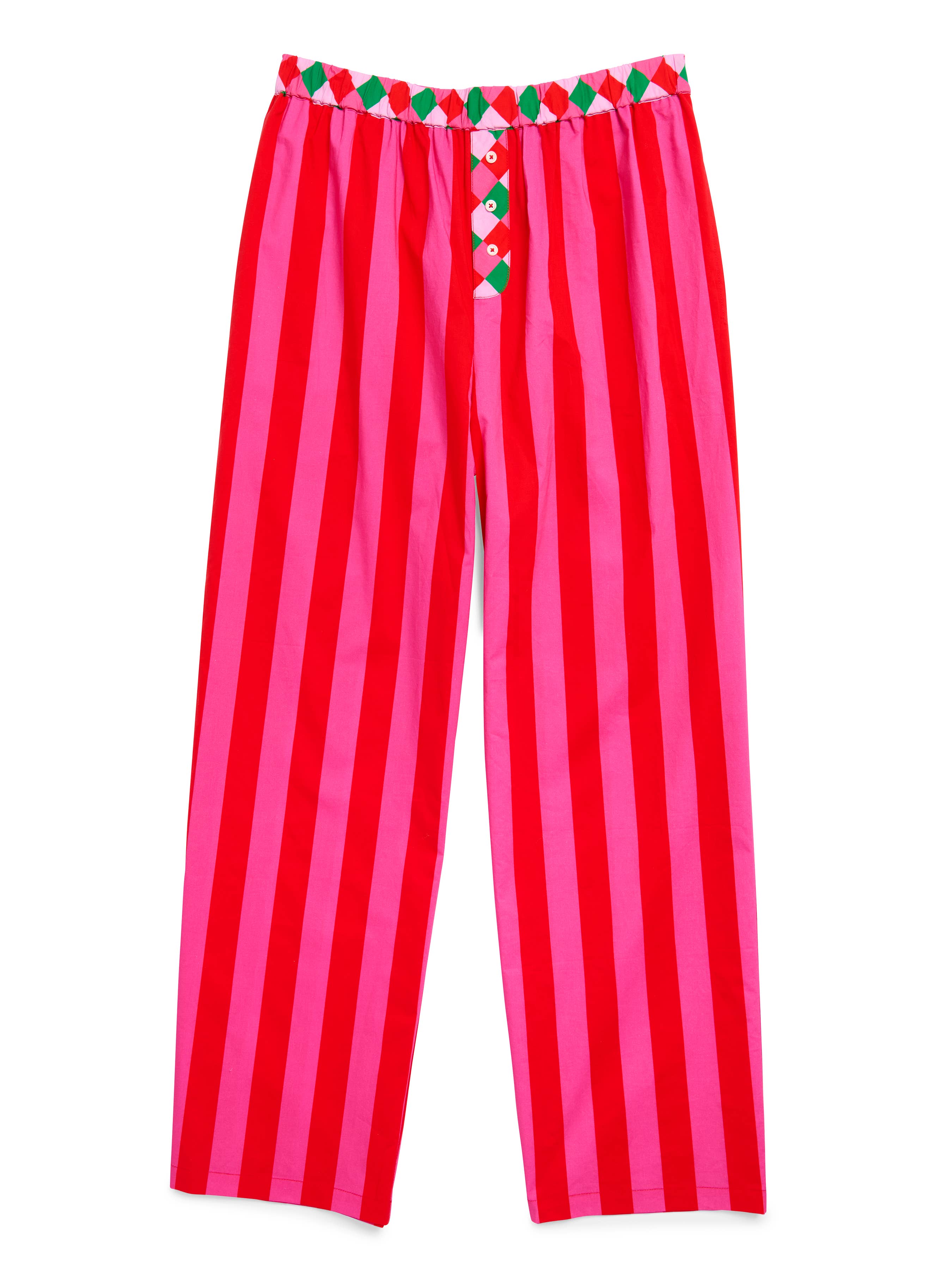 ASST/6 FESTIVE STRIPE BOXER PANTS: RED