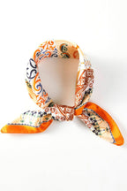 orange Paisley and Arabesque Oriental Print Bandana