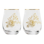 *NEW* Delft Stemless Wine Glasses, Boxed Set of 2