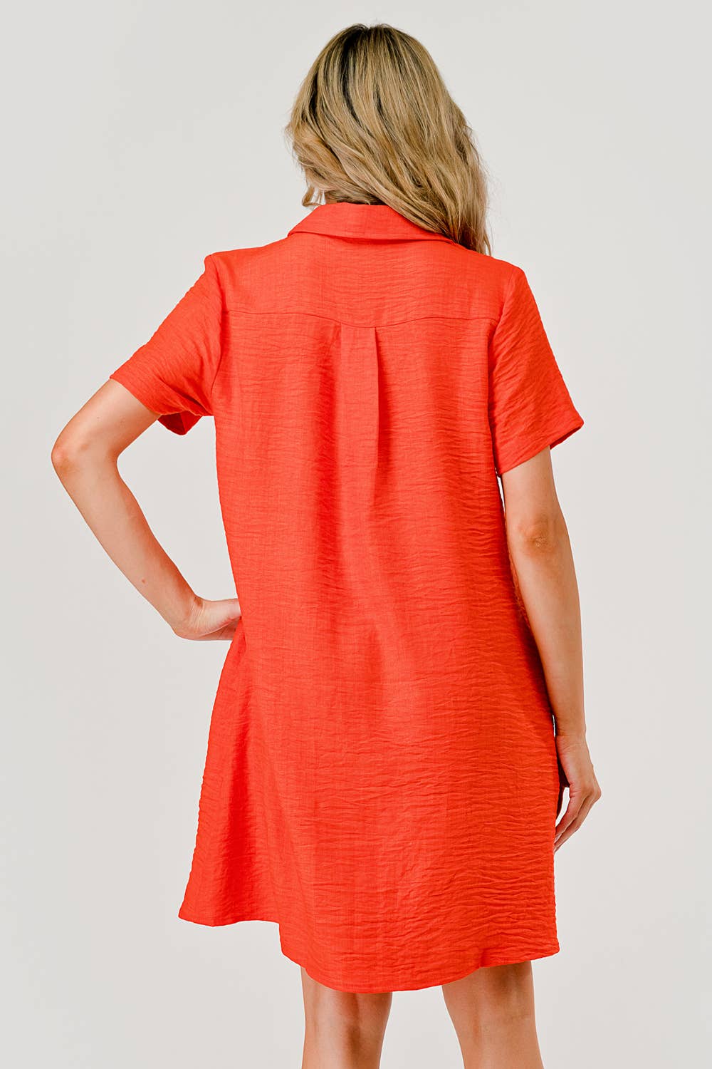 Orange Ellie Casual Collared Game Day Shift Dress