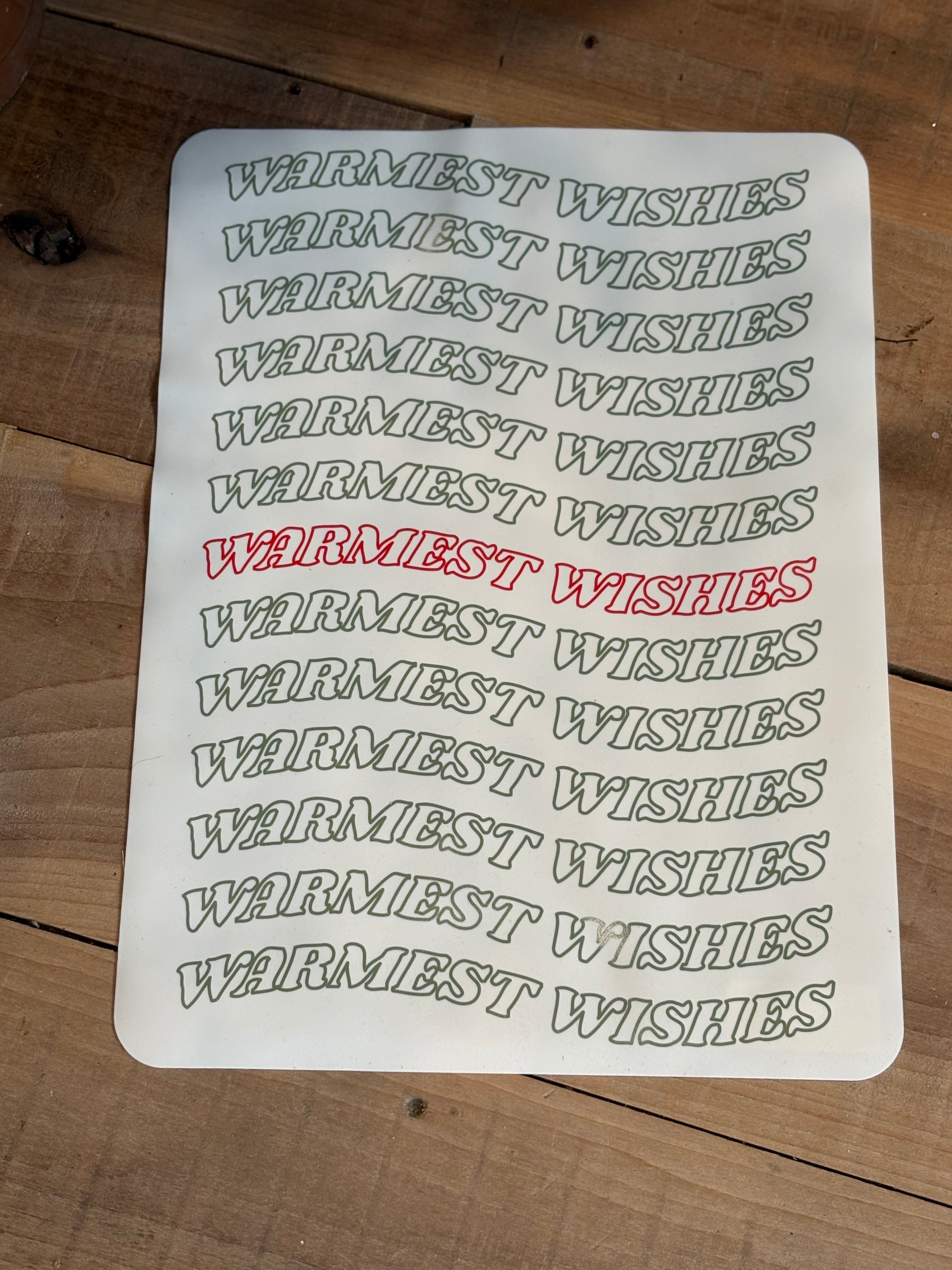 Silicone Non-Slip Baking Mat "Warmest Wishes", Green, Red & White