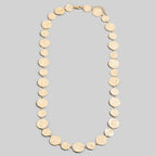Hammered Gold Disc Chain Necklace: WG