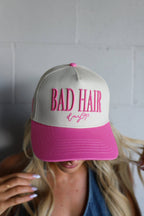 Bad Hair Day Trucker Hat: CREAM CORDUROY