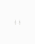 Checkered Pattern Cutout Hoop Earrings: Gold