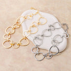GOLD Mixed Large Hoop Chain Statement Necklace