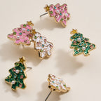 Christmas Tree Enamel Stud Earrings: White / One / 4BE32041