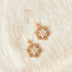 GOLD SNOWFLAKE HOOK EARRINGS | holiday earrings | Christmas : Regular 18k Fish Hook