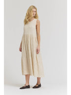Cream Grid Gauze Easy Dress